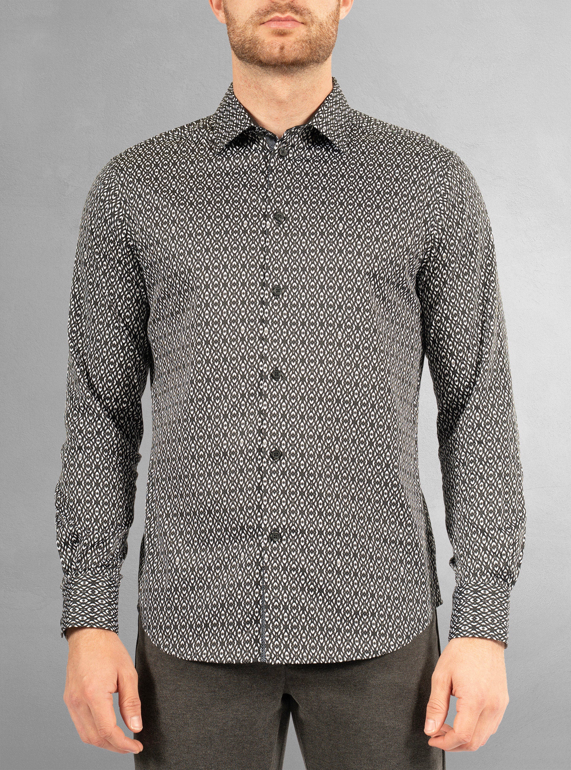 Men's casual long sleeve stretch shirt