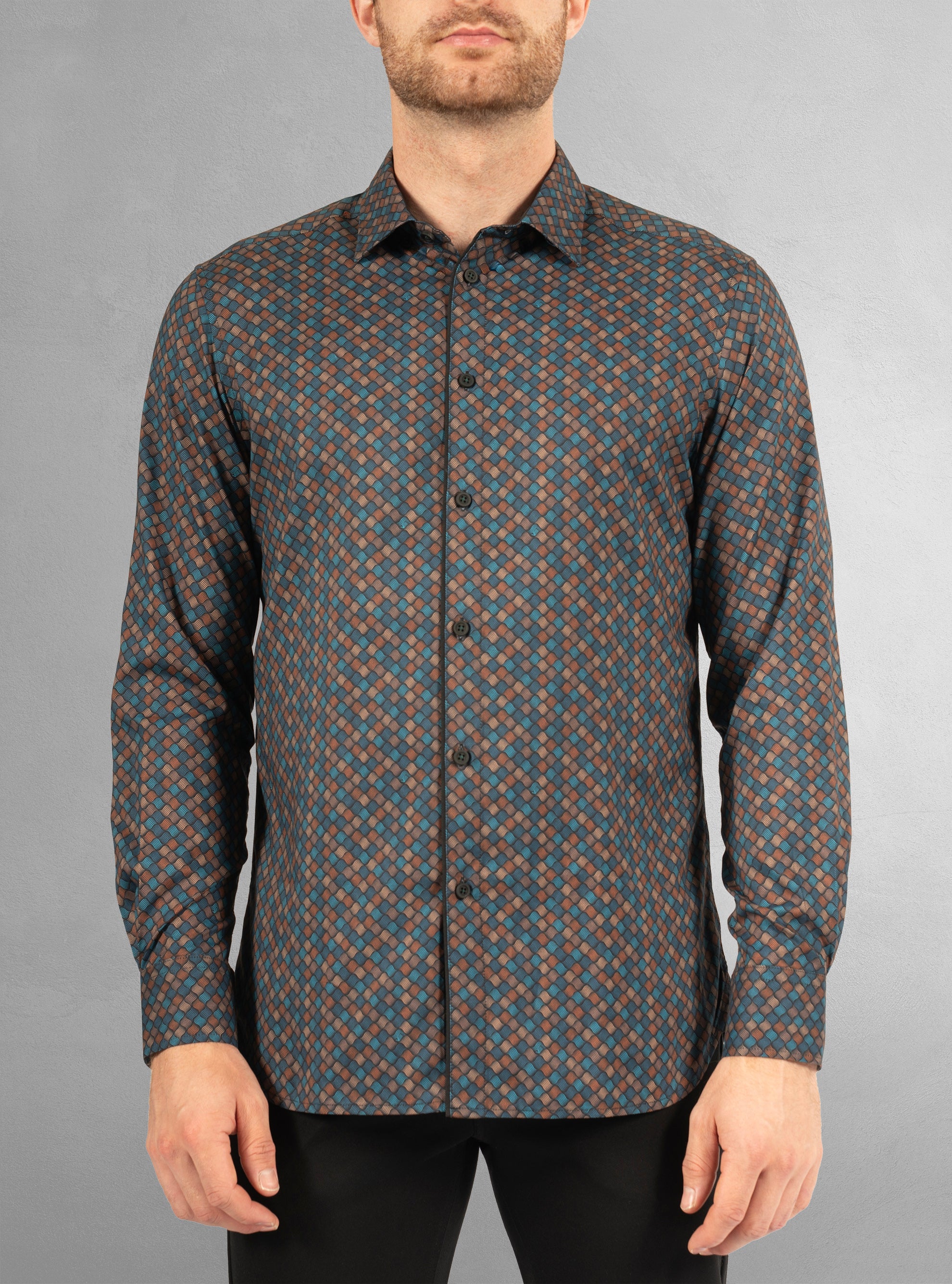 Men's casual long sleeve stretch shirt