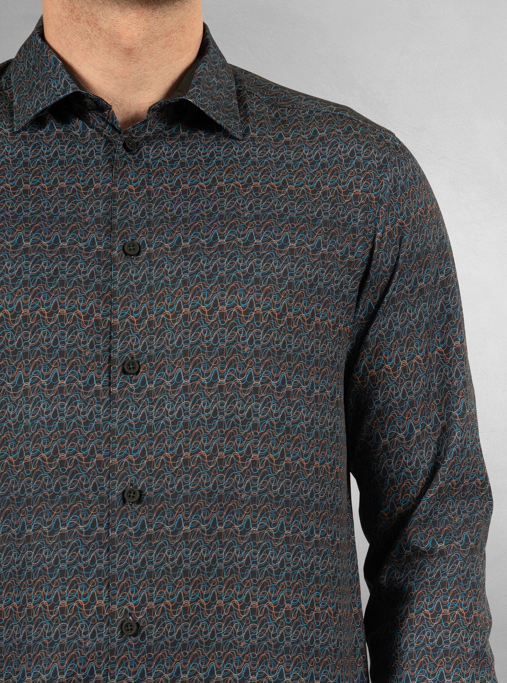 Men's casual long sleeve stretch shirt