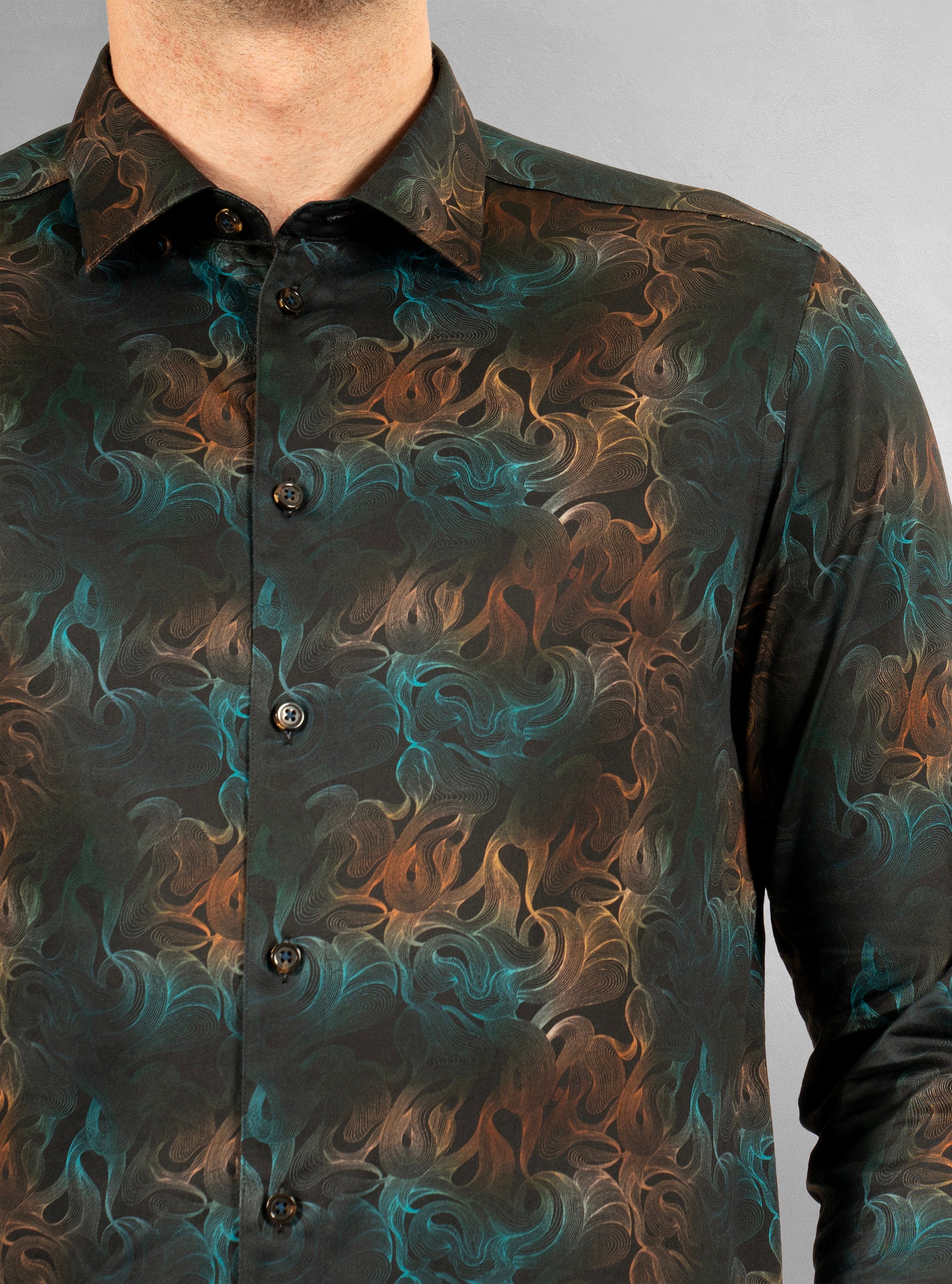 Men's casual long sleeve stretch shirt