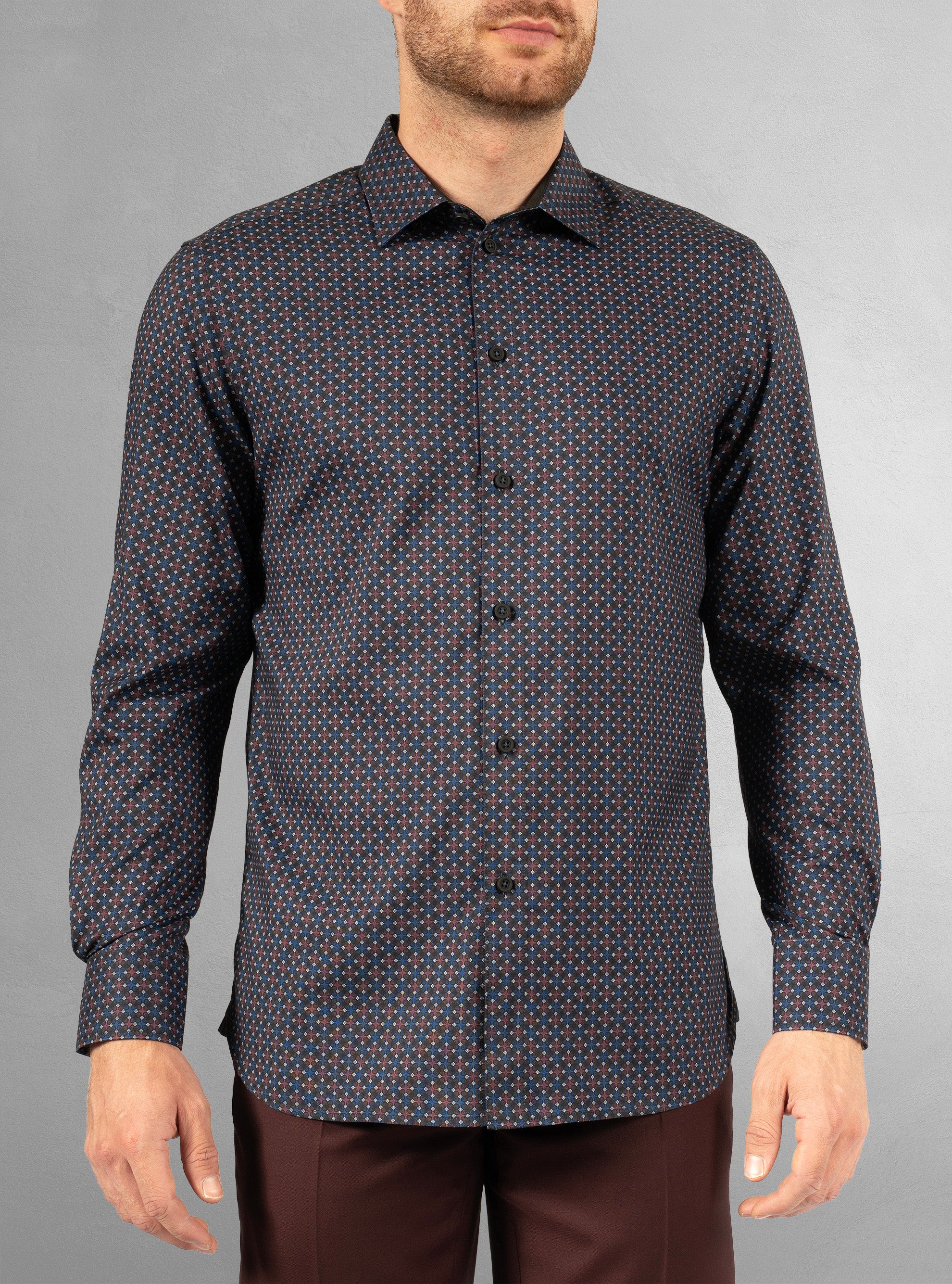 Men's casual long sleeve stretch shirt