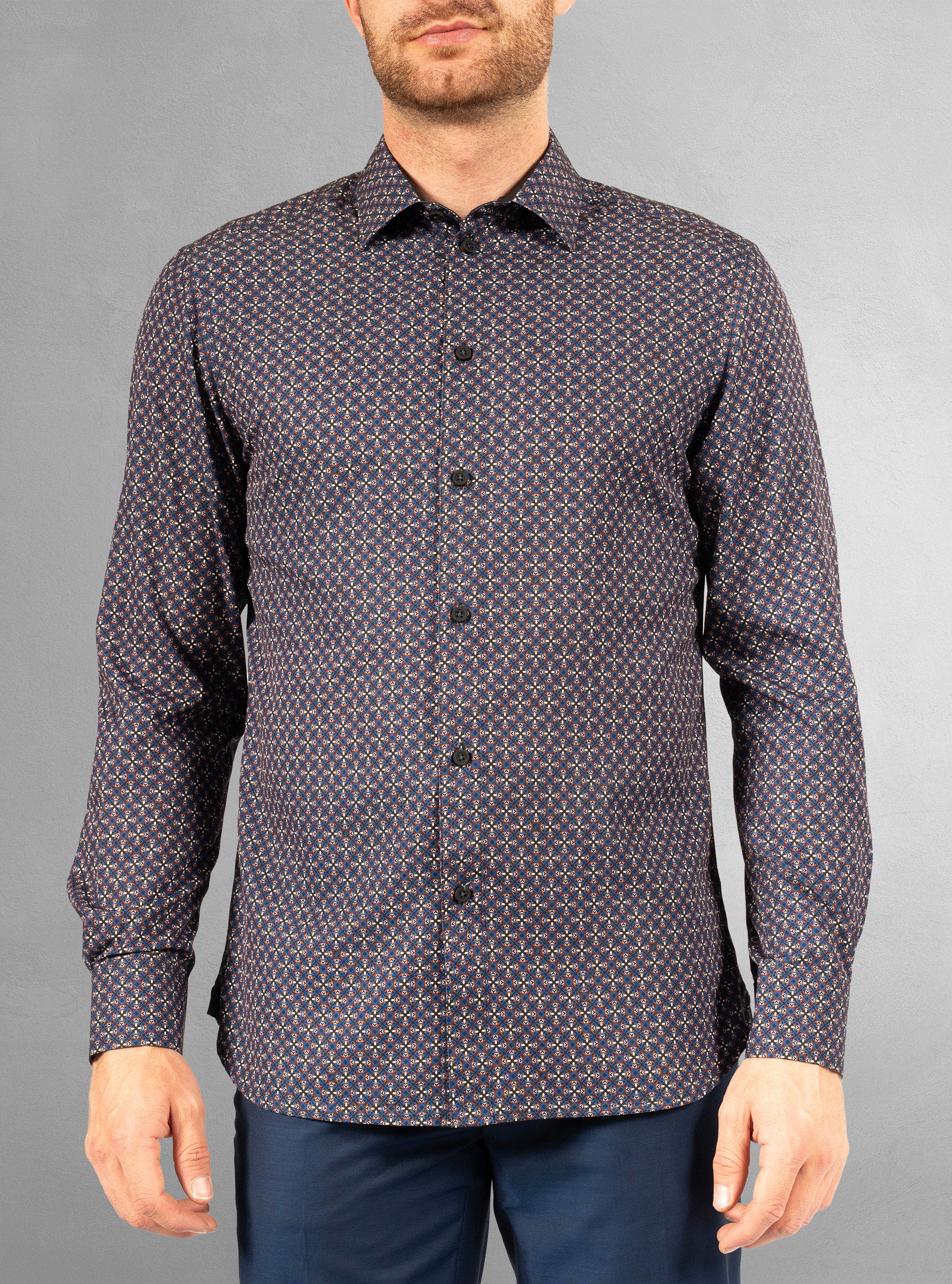 Men's casual long sleeve stretch shirt