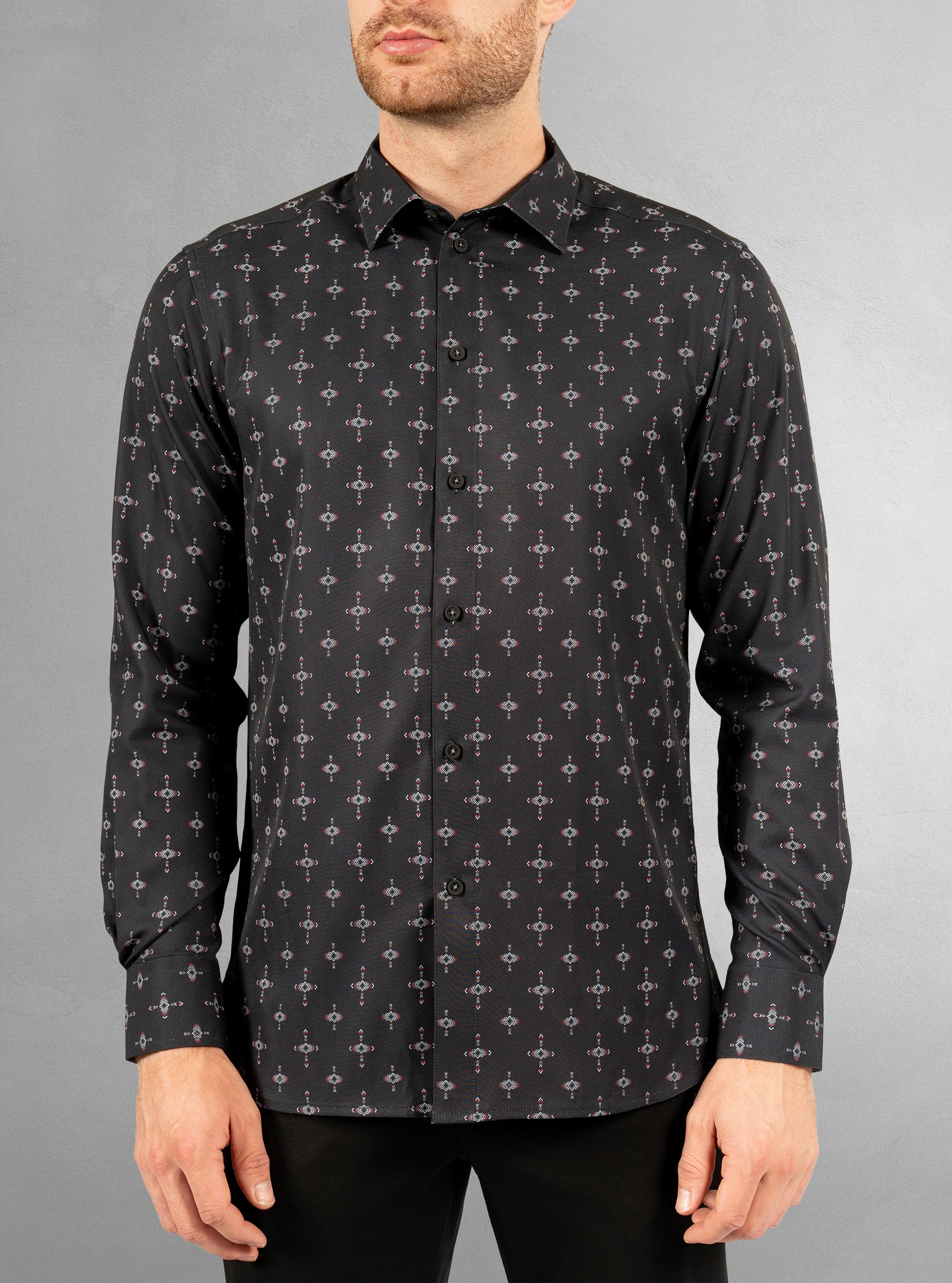 Men's casual long sleeve stretch shirt