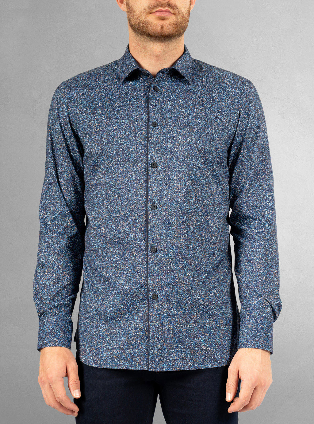 Men's casual long sleeve stretch shirt