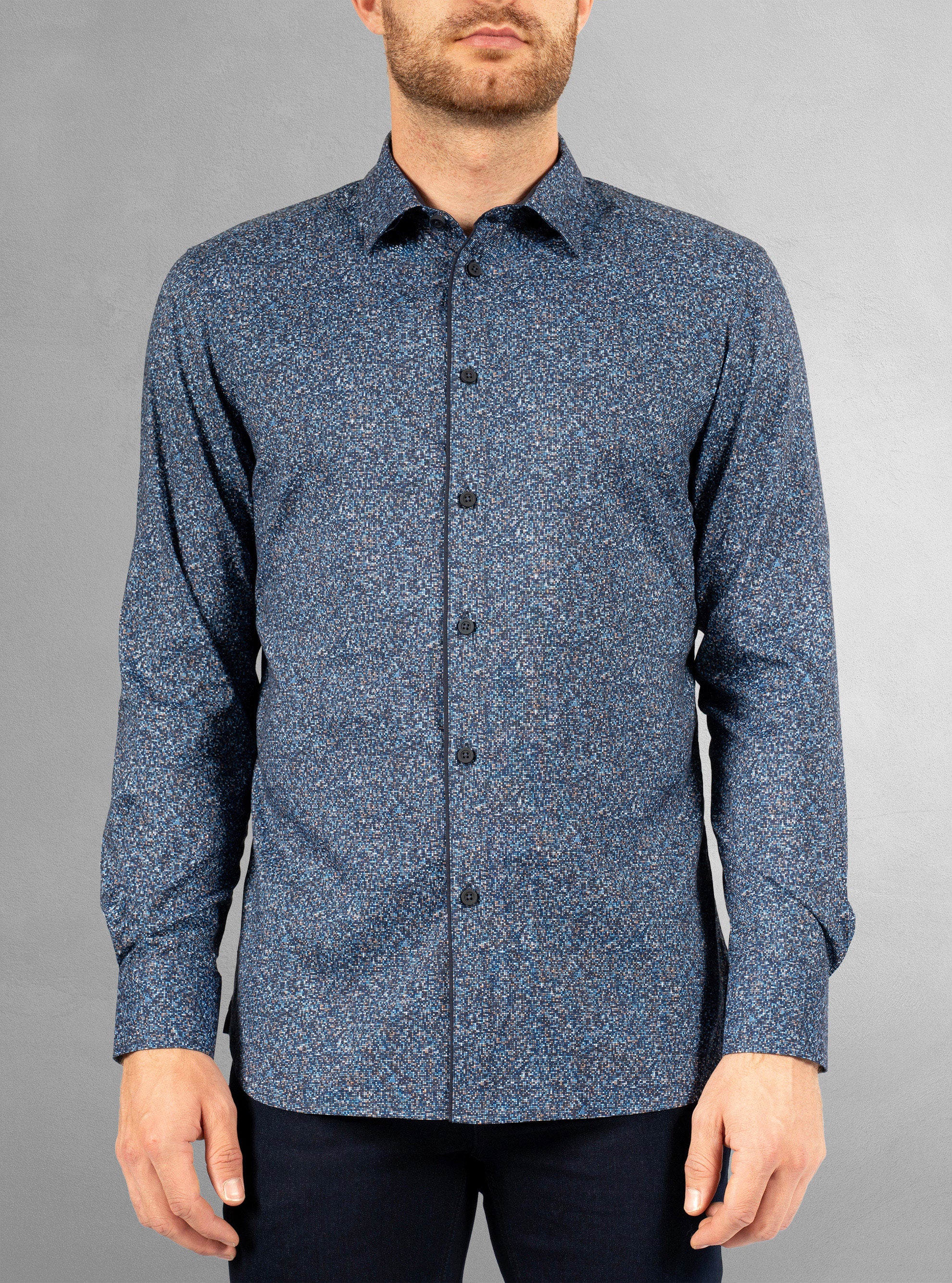 Men's casual long sleeve stretch shirt