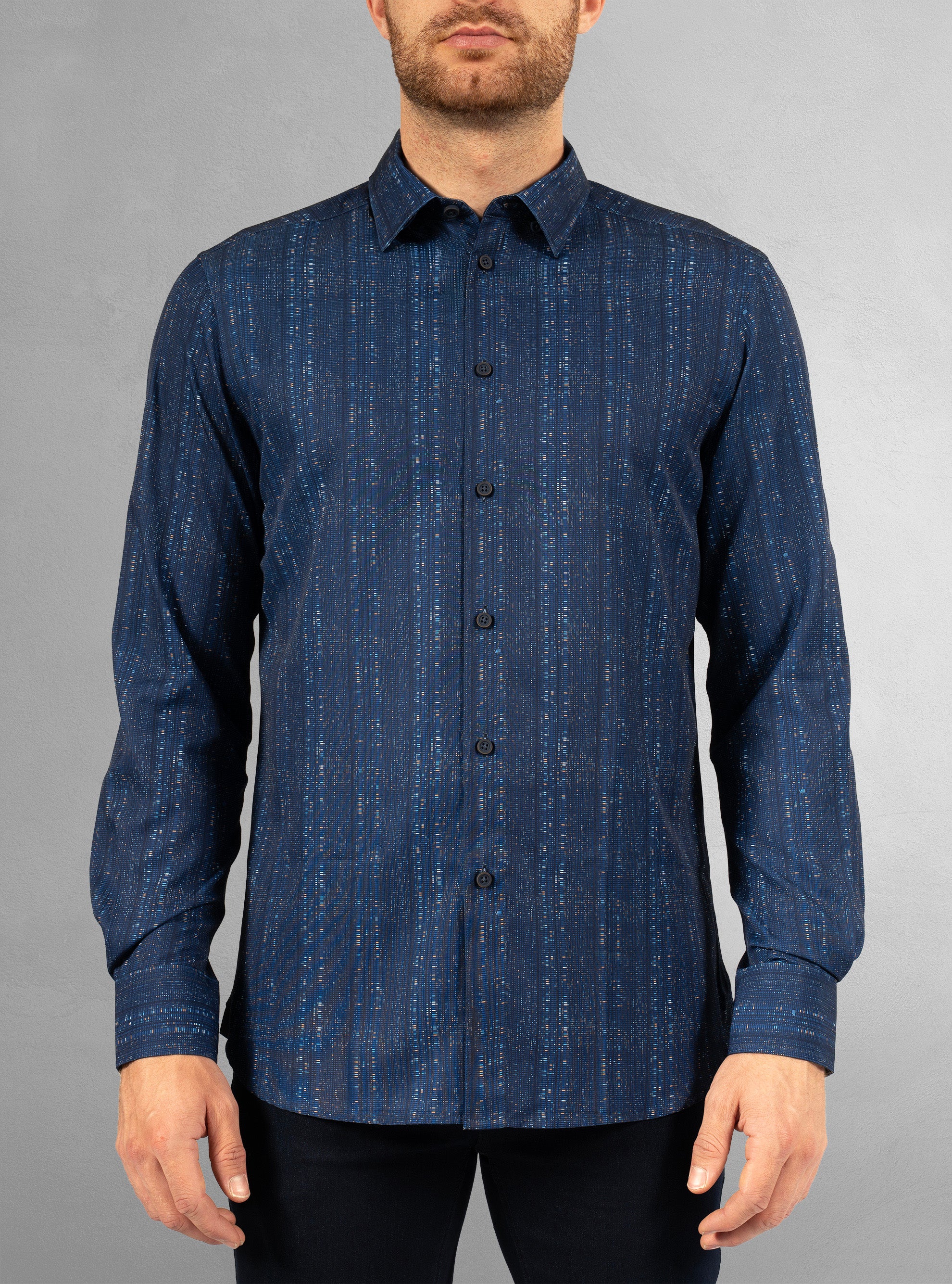 Men's casual long sleeve stretch shirt