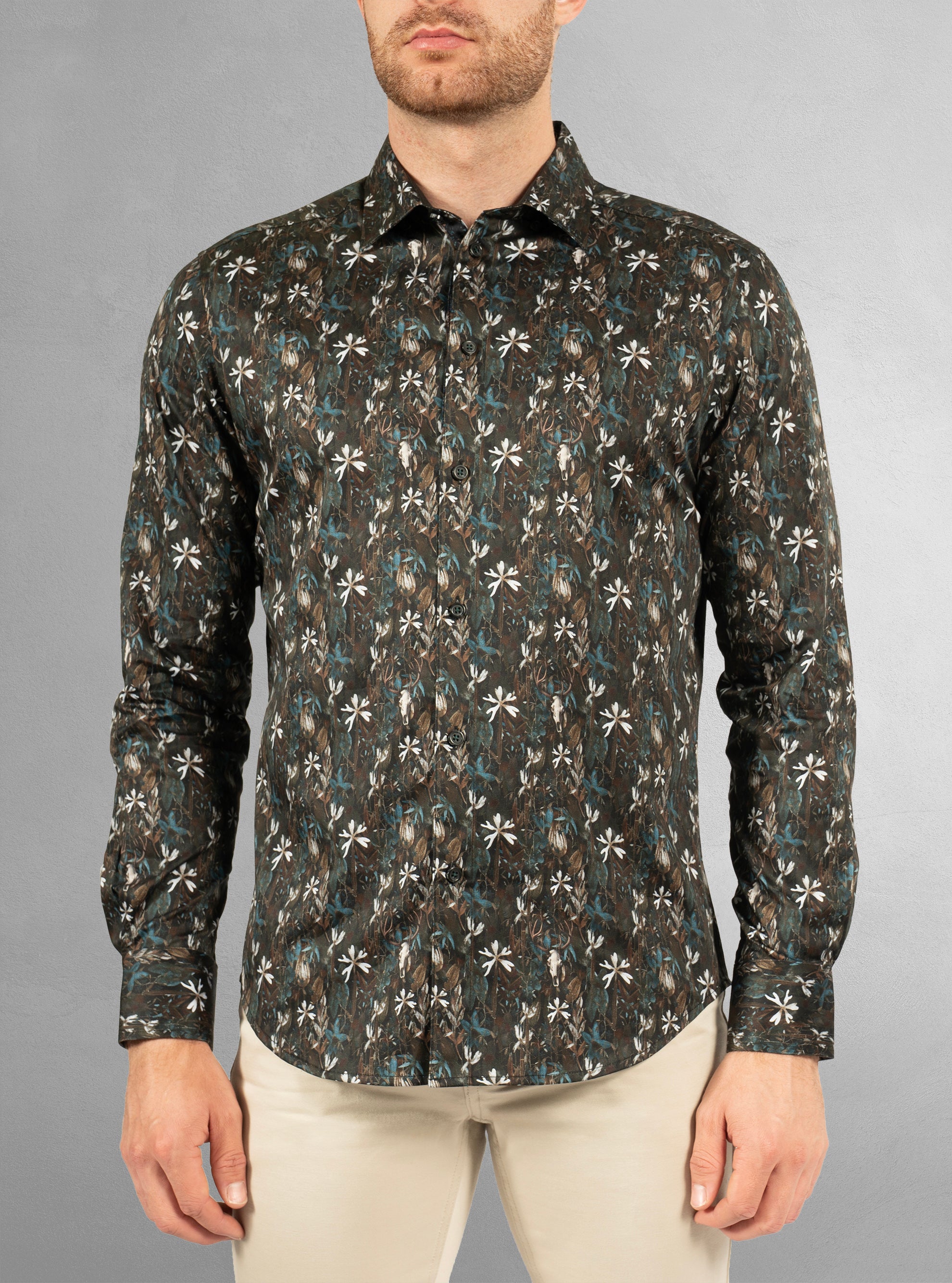 Men's casual long sleeve stretch shirt
