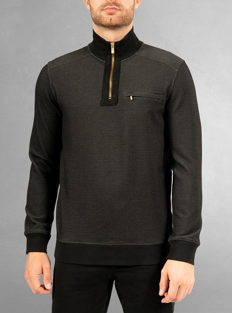 Men's half zip mock neck top