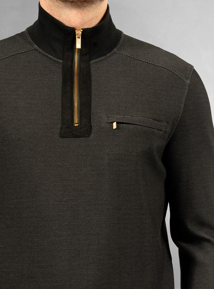 Men's half zip mock neck top