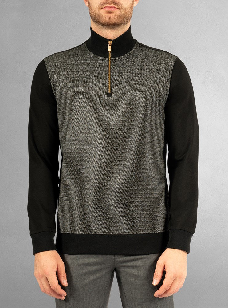 Men's half zip mock neck top