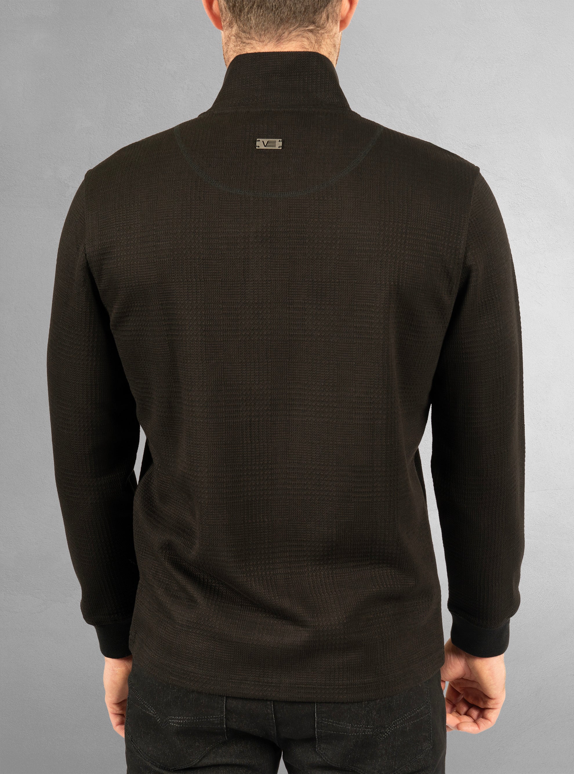Men's half zip mock neck top