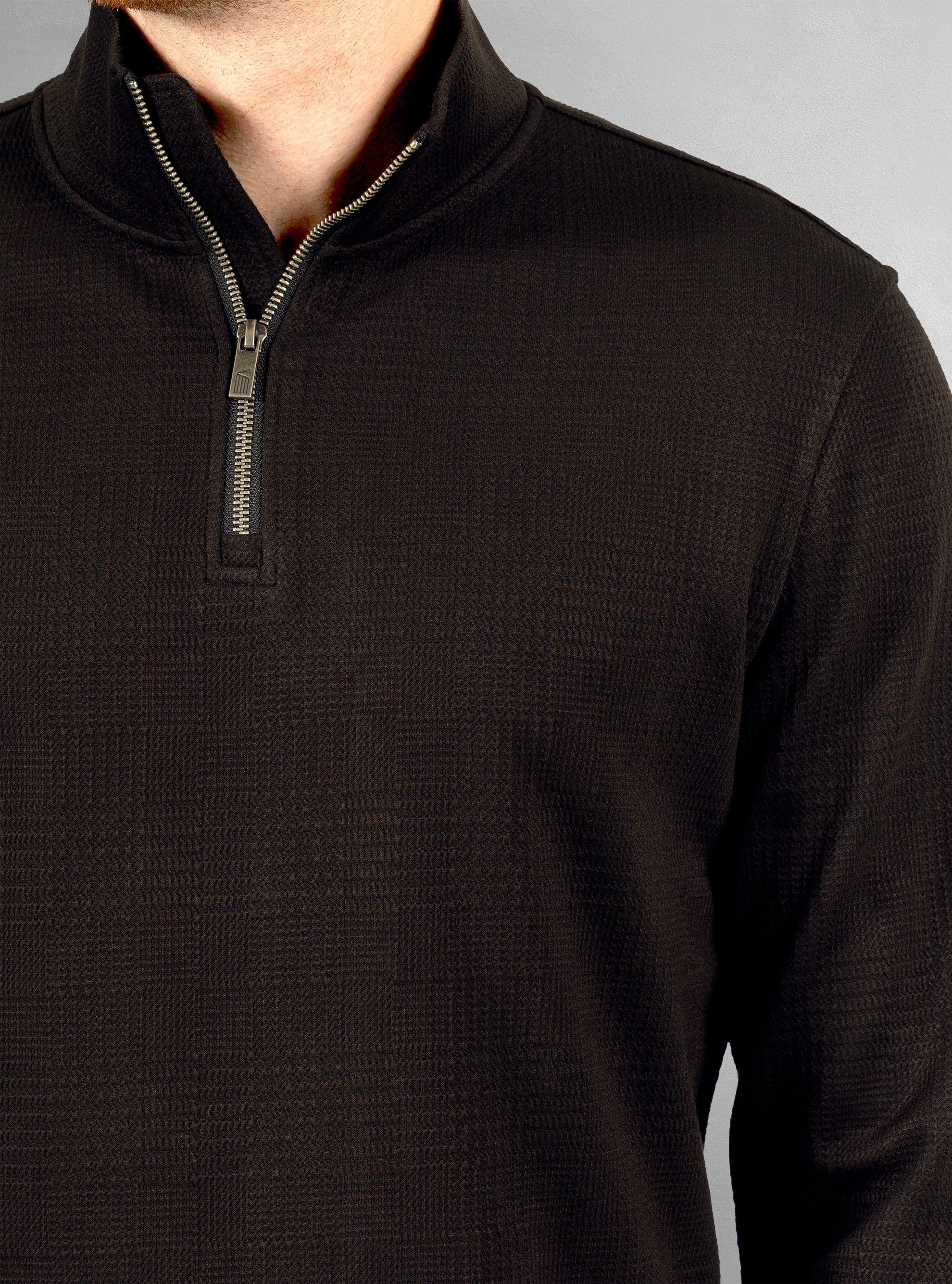 Men's half zip mock neck top