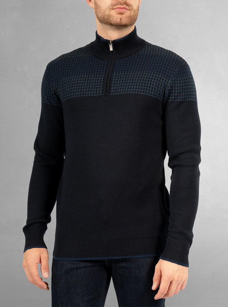 Men's half zip mock neck sweater
