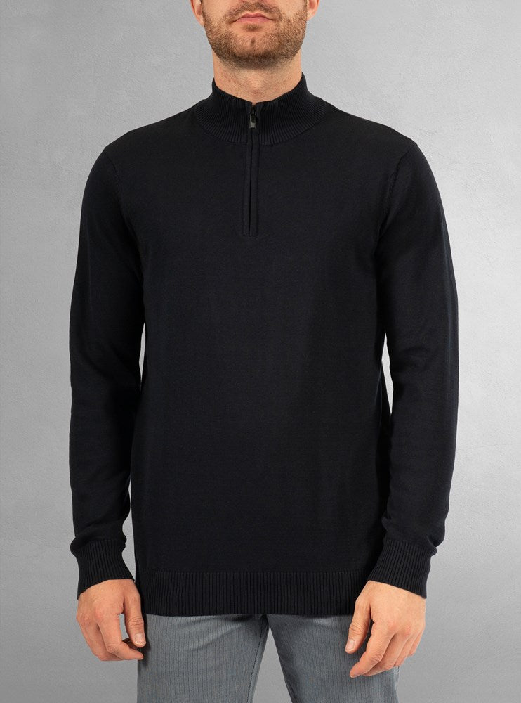 Men's basic half zip mock neck sweater