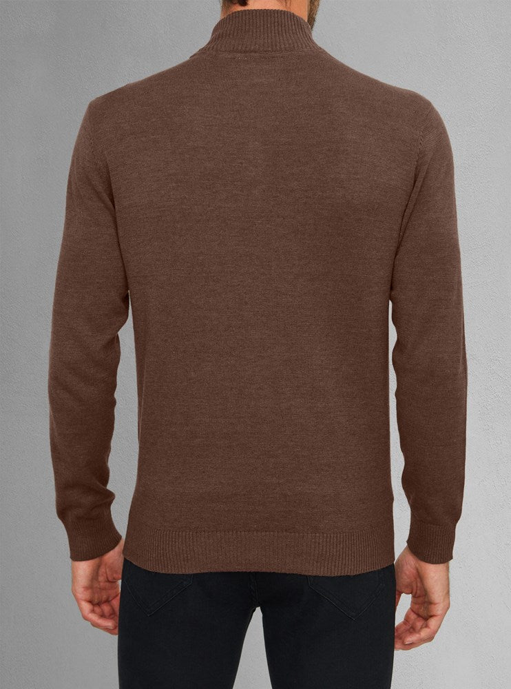 Men's basic half zip mock neck sweater
