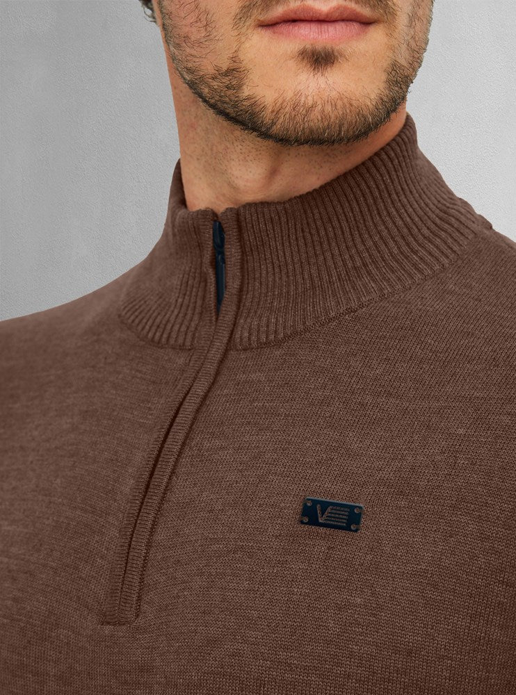 Men's basic half zip mock neck sweater