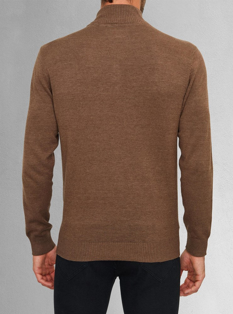 Men's basic half zip mock neck sweater