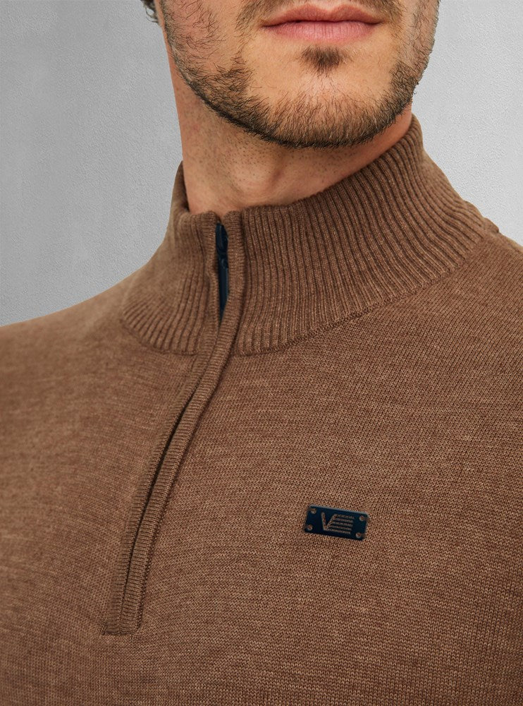 Men's basic half zip mock neck sweater