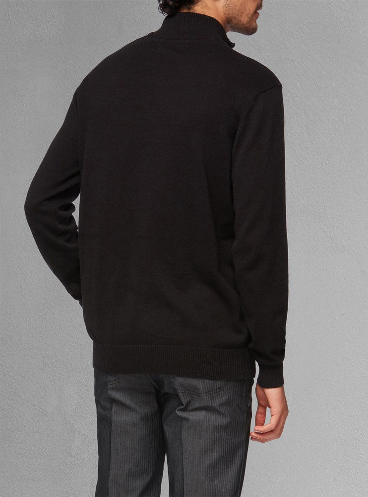 Men's basic half zip mock neck sweater