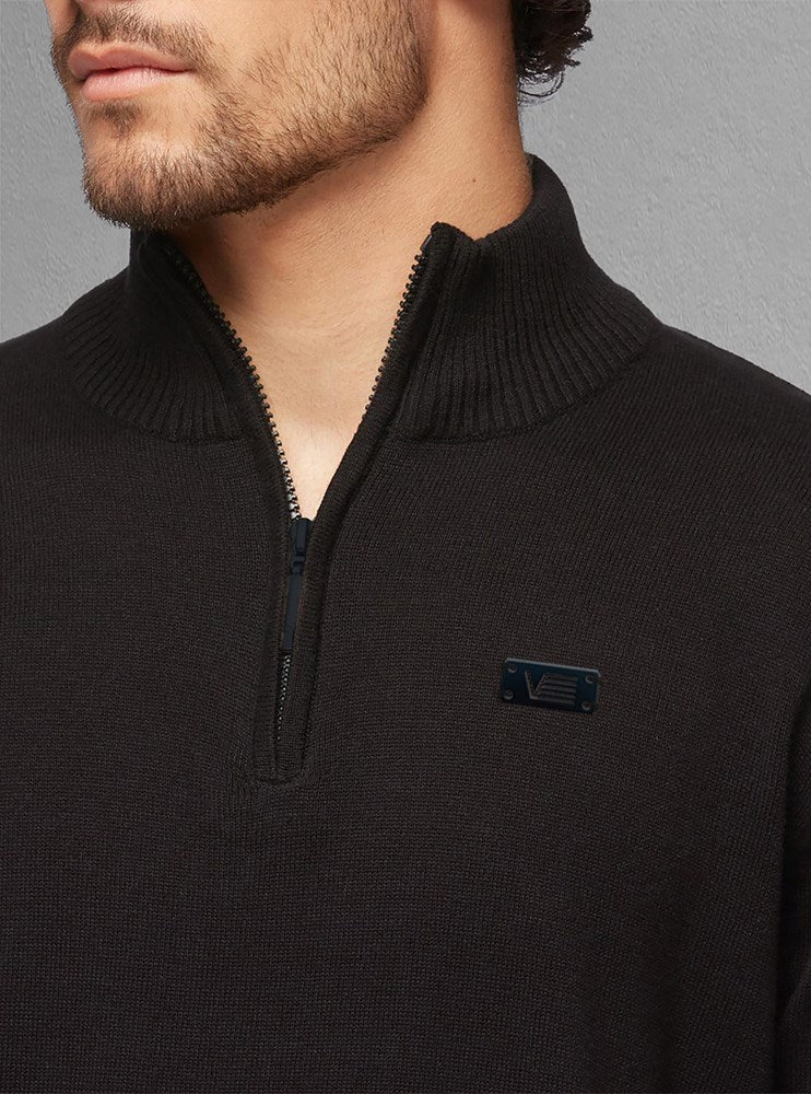 Men's basic half zip mock neck sweater