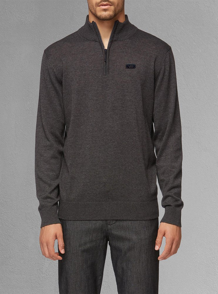 Men's basic half zip mock neck sweater