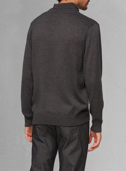 Men's basic half zip mock neck sweater