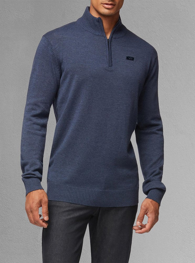 Men's basic half zip mock neck sweater