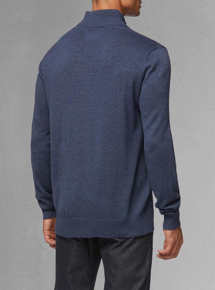 Men's basic half zip mock neck sweater