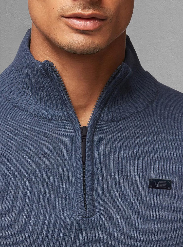 Men's basic half zip mock neck sweater