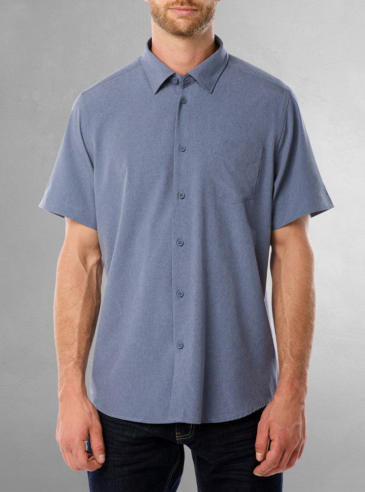 Men's basic short sleeve stretch shirt