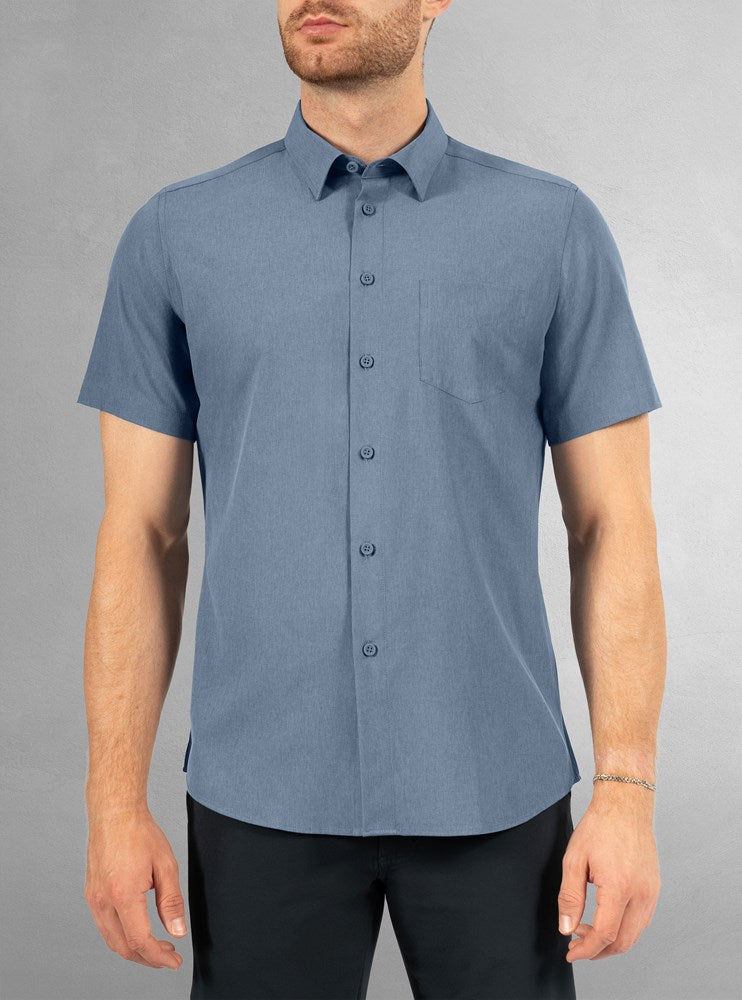Men's basic short sleeve stretch shirt