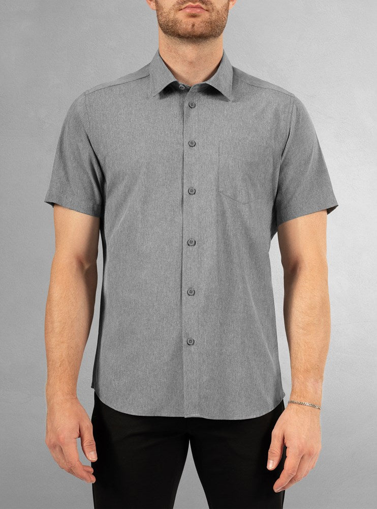 Men's basic short sleeve stretch shirt