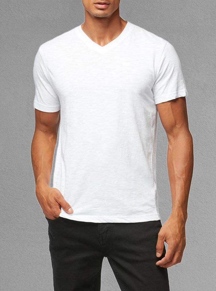 Men's basic v neck short sleeve t-shirt